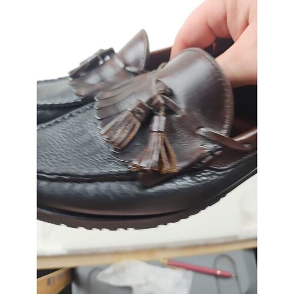 Allen edmunds Shoes Mens 8D Nashua tasssel loafer black/brown Slip On Preppy - Picture 6 of 11